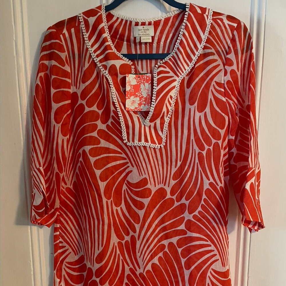 NWT Kate Spade “Gwen” silk/linen tunic swim cover up